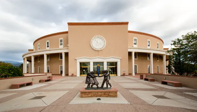 New Mexico State Capitol building in Santa Fe. Enhance your business presence with a skilled Web Development Company.