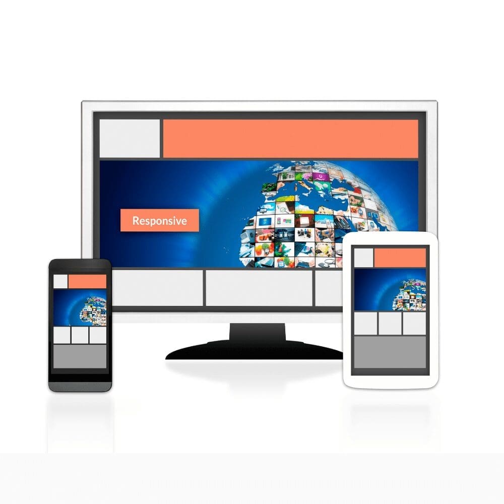 phone, tablet, desktop all with same image of a website